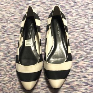 Black and White pointed flats